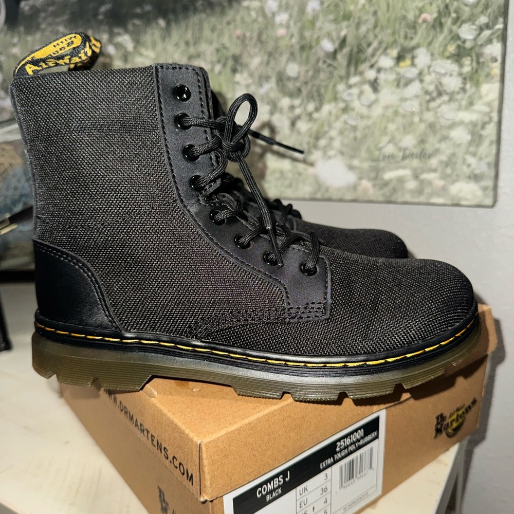 Dr. Martens Black Canvas Boots